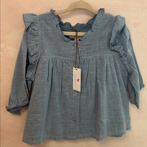 Pink Chicken Kalani Blue and White Striped Top